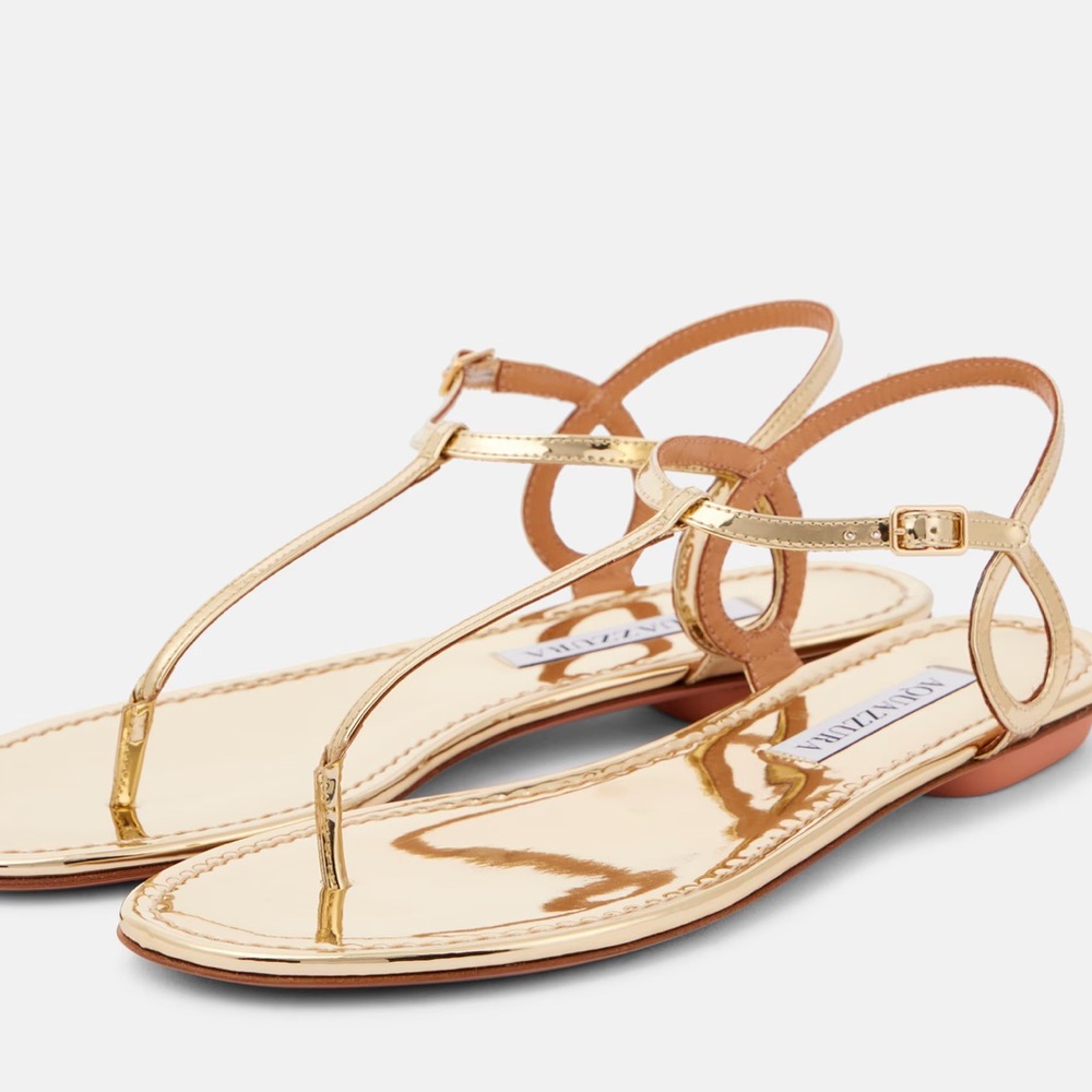 Aquazurra almost bare metallic sandals
